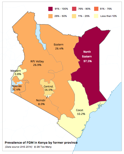 Distribution of FGM/C across Kenya